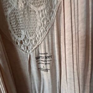 torrid Lace-Trim Super Soft Knit Sleep Top in Blush Pink